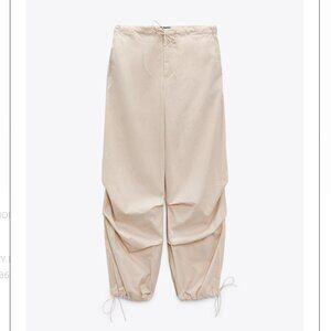 Zara Parachute Pant, Colour sand, medium